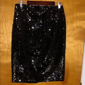 Express Black Sequin Pencil Skirt NWOT